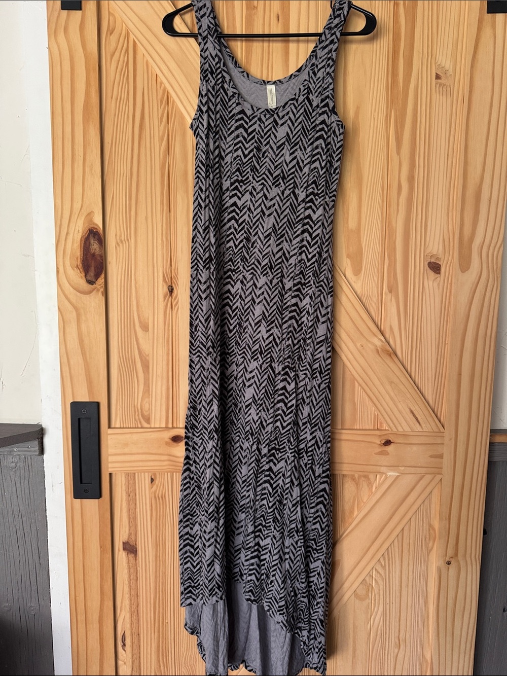 Threads 4 Thought Gray and Black Chevron Maxi Dress